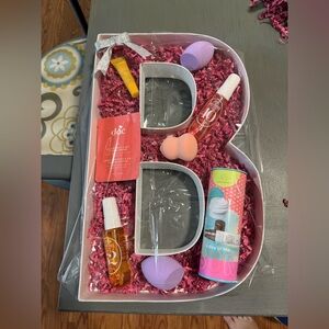 Beauty Gift Set with Skincare and Makeup in Fillable Letter B